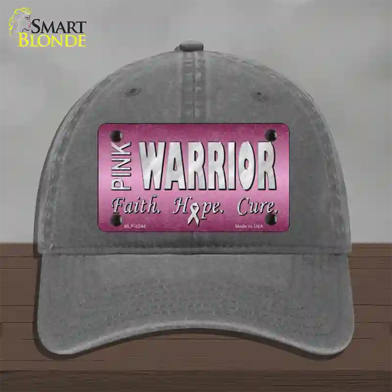 Pink Warrior Novelty License Plate Hat Unconstructed Cotton / Charcoal