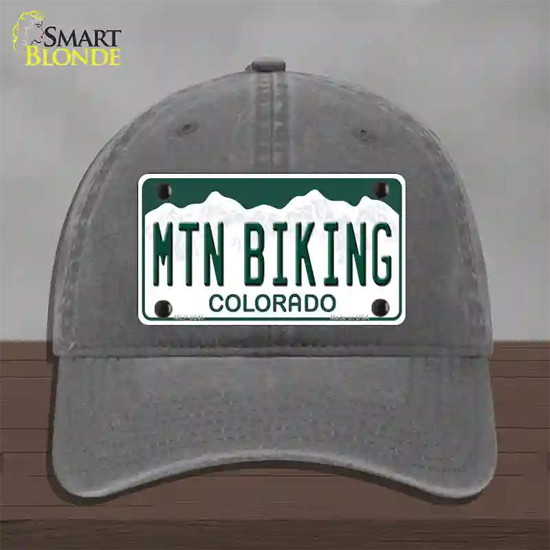 Mtn Biking Colorado Novelty License Plate Hat Unconstructed Cotton / Charcoal