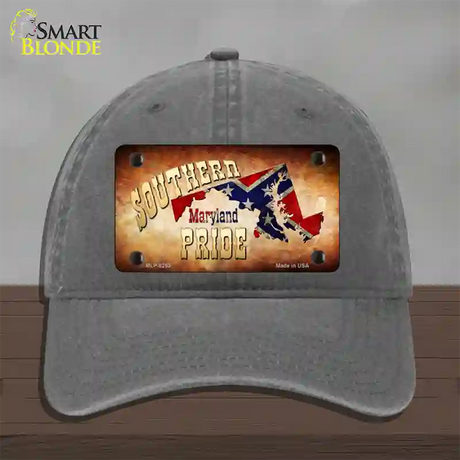 Southern Pride Maryland Novelty License Plate Hat Unconstructed Cotton / Charcoal