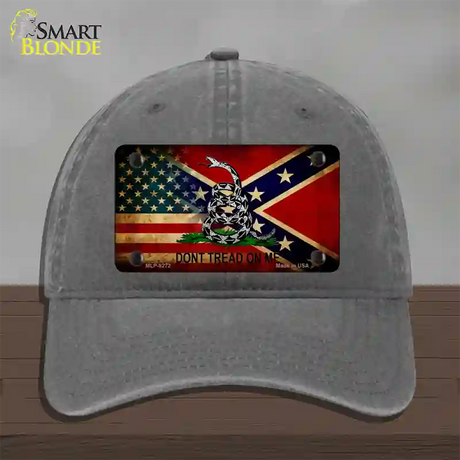 American Confederate Dont Tread Novelty License Plate Hat Unconstructed Cotton / Charcoal