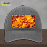 Fall Leaves Novelty License Plate Hat Unconstructed Cotton / Charcoal