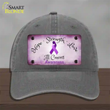 All Cancer Awareness Novelty License Plate Hat Unconstructed Cotton / Charcoal