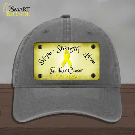 Bladder Cancer Ribbon Novelty License Plate Hat Unconstructed Cotton / Charcoal