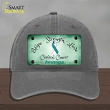 Cervical Cancer Ribbon Novelty License Plate Hat Unconstructed Cotton / Charcoal