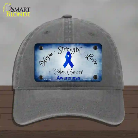 Colon Cancer Ribbon Novelty License Plate Hat Unconstructed Cotton / Charcoal