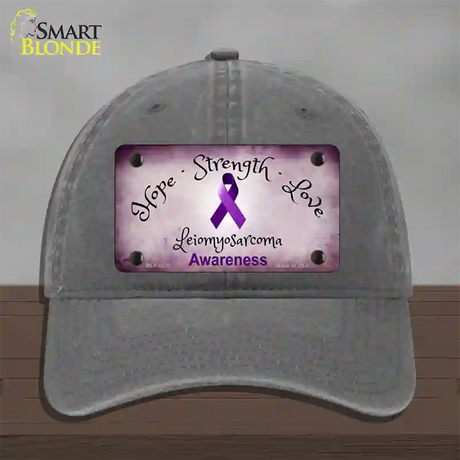 Leiomyosarcoma Cancer Ribbon Novelty License Plate Hat Unconstructed Cotton / Charcoal