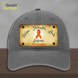 Leukemia Cancer Ribbon Novelty License Plate Hat Unconstructed Cotton / Charcoal