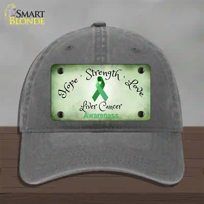 Liver Cancer Ribbon Novelty License Plate Hat Unconstructed Cotton / Charcoal