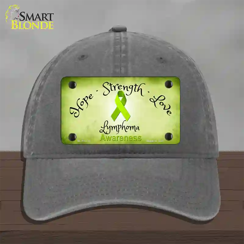 Lymphoma Cancer Ribbon Novelty License Plate Hat Unconstructed Cotton / Charcoal