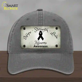 Melanoma Cancer Ribbon Novelty License Plate Hat Unconstructed Cotton / Charcoal