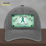 Ovarian Cancer Ribbon Novelty License Plate Hat Unconstructed Cotton / Charcoal