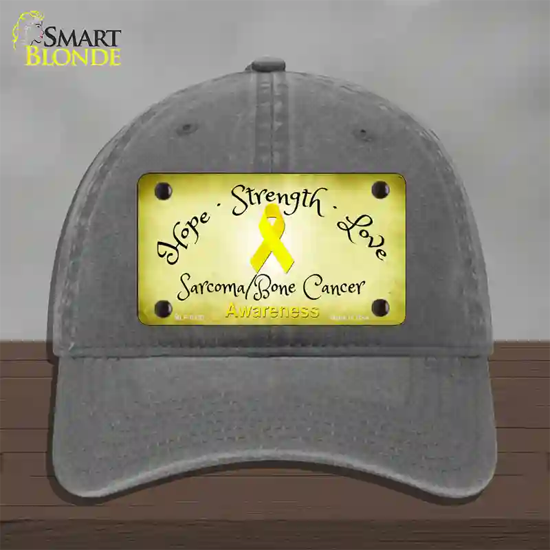 Sarcoma Bone Ribbon Novelty License Plate Hat Unconstructed Cotton / Charcoal