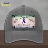 Thyroid Cancer Ribbon Novelty License Plate Hat Unconstructed Cotton / Charcoal