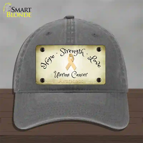 Uterine Cancer Ribbon Novelty License Plate Hat Unconstructed Cotton / Charcoal