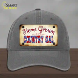 Home Grown Country Gal Novelty License Plate Hat Unconstructed Cotton / Charcoal