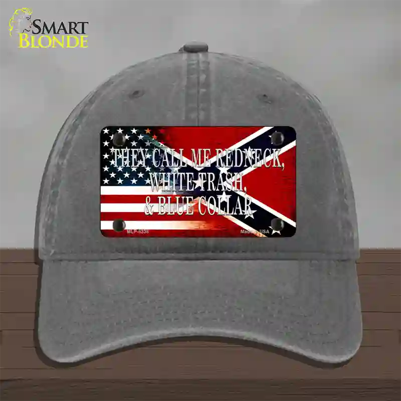 They Call Me Redneck Novelty License Plate Hat Unconstructed Cotton / Charcoal