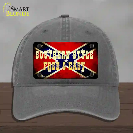 Southern Style Novelty License Plate Hat Unconstructed Cotton / Charcoal