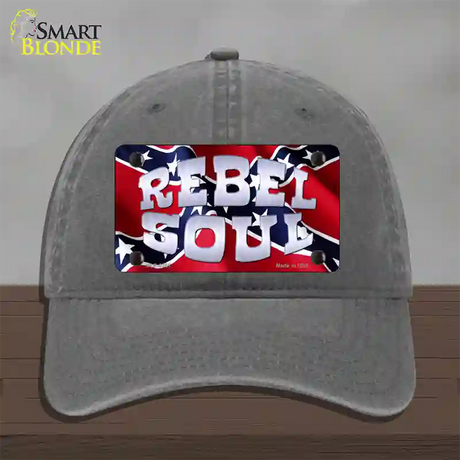 Rebel Soul Novelty License Plate Hat Unconstructed Cotton / Charcoal