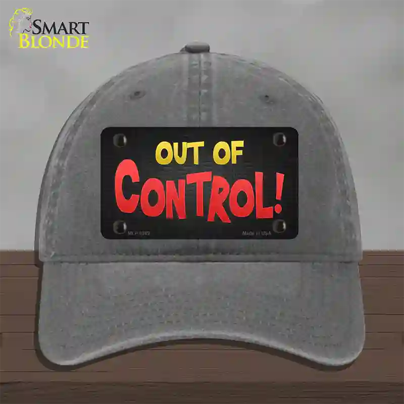 Out Of Control Novelty License Plate Hat Unconstructed Cotton / Charcoal