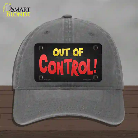 Out Of Control Novelty License Plate Hat Unconstructed Cotton / Charcoal