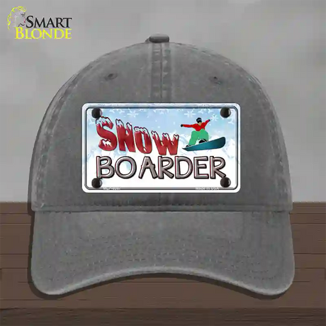 Snow Boarder Novelty License Plate Hat Unconstructed Cotton / Charcoal