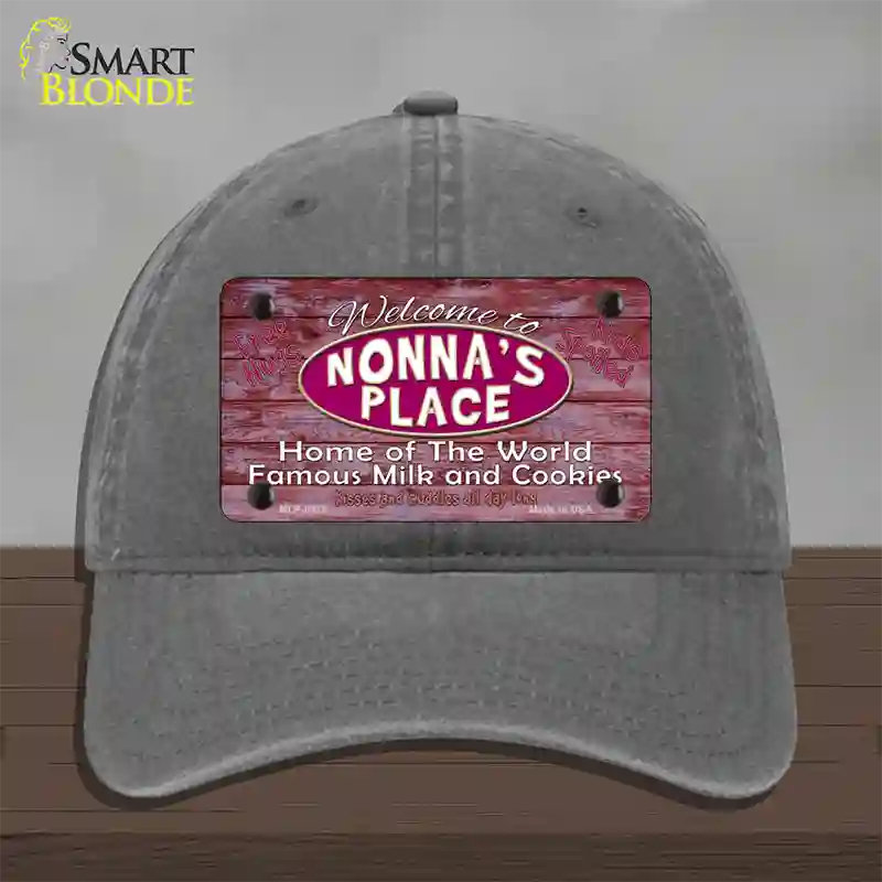 Nonnas Place Novelty License Plate Hat Unconstructed Cotton / Charcoal