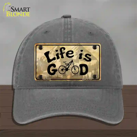 Life Is Good Novelty License Plate Hat Unconstructed Cotton / Charcoal