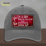 Yes Im A Girl Novelty License Plate Hat Unconstructed Cotton / Charcoal