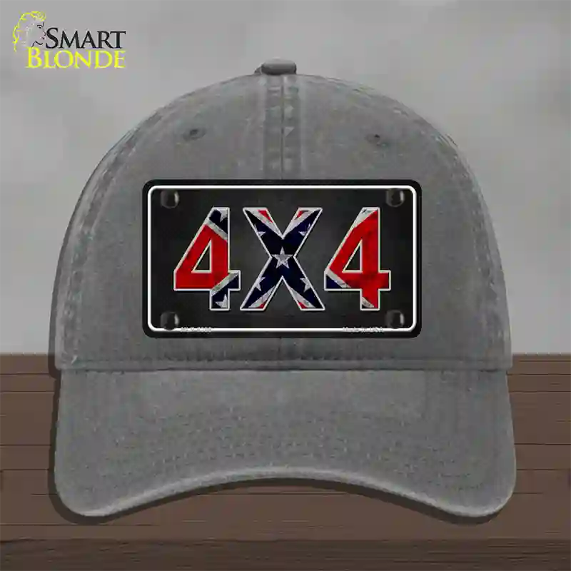 4x4 Confederate Novelty License Plate Hat Unconstructed Cotton / Charcoal