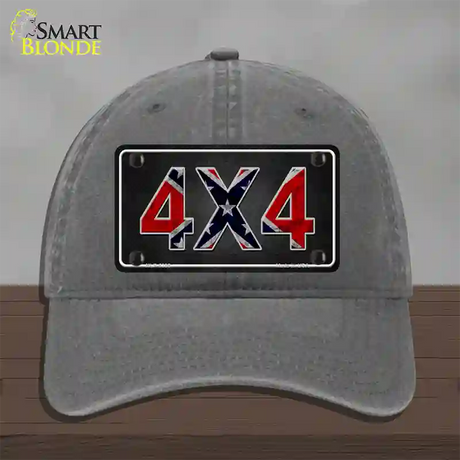 4x4 Confederate Novelty License Plate Hat Unconstructed Cotton / Charcoal