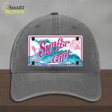 Surfer Girl Novelty License Plate Hat Unconstructed Cotton / Charcoal