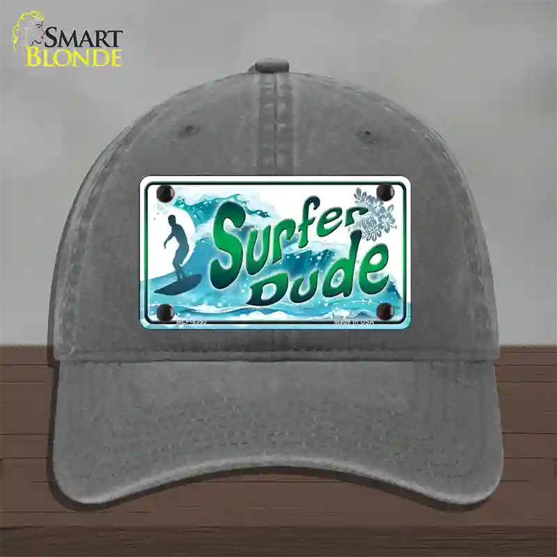 Surfer Dude Novelty License Plate Hat Unconstructed Cotton / Charcoal