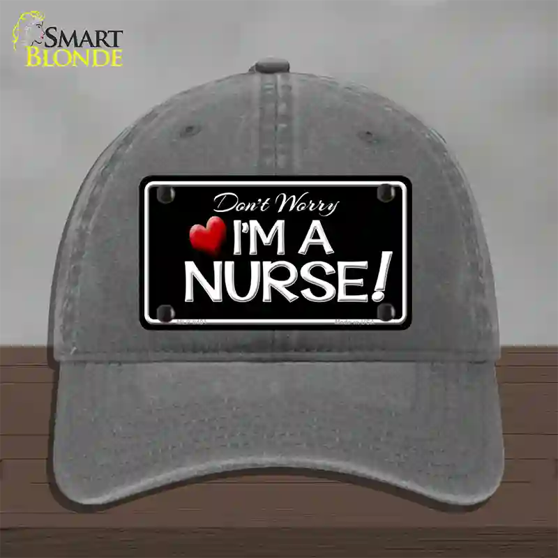 Im A Nurse Novelty License Plate Hat Unconstructed Cotton / Charcoal