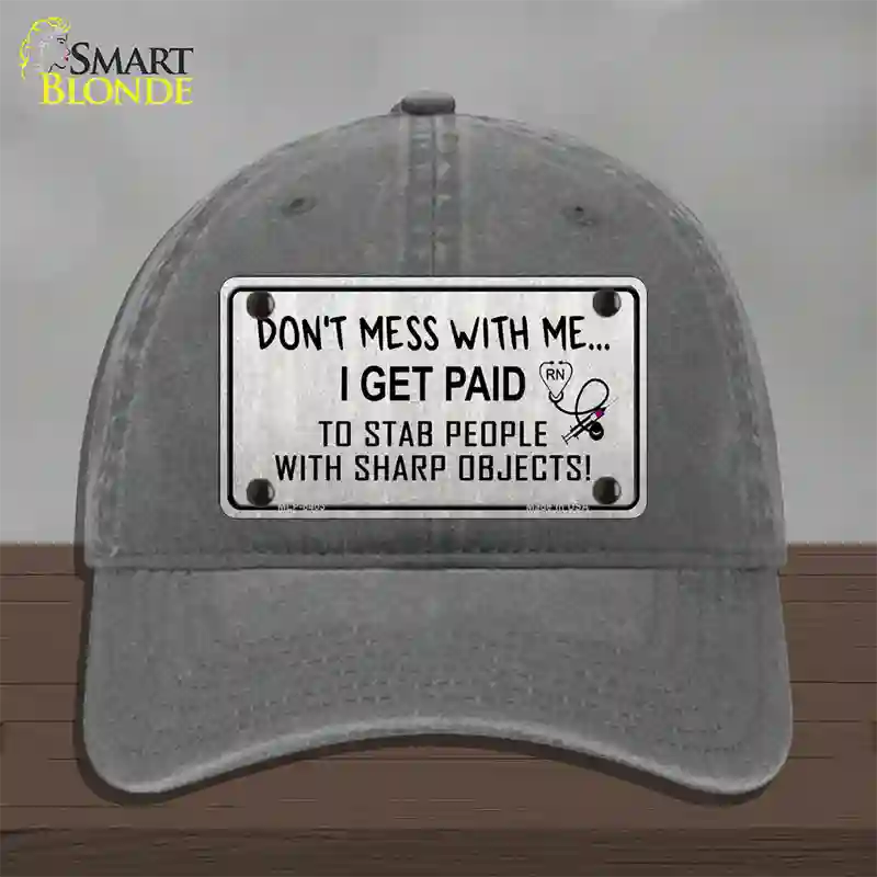 Dont Mess With Me Novelty License Plate Hat Unconstructed Cotton / Charcoal