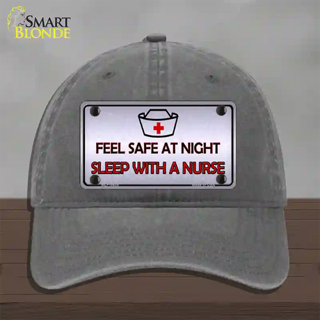 Feel Safe At Night Novelty License Plate Hat Unconstructed Cotton / Charcoal