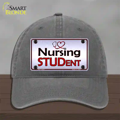 Nursing Student Novelty License Plate Hat Unconstructed Cotton / Charcoal