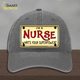 Im A Nurse Tan Novelty License Plate Hat Unconstructed Cotton / Charcoal