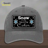 Snow Is My Favorite Color Novelty License Plate Hat Unconstructed Cotton / Charcoal