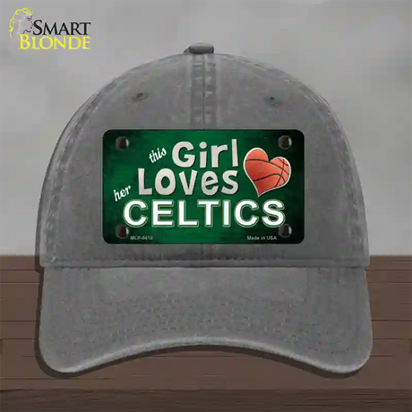 This Girl Loves Her Celtics Novelty License Plate Hat Unconstructed Cotton / Charcoal