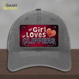 This Girl Loves Her Clippers Novelty License Plate Hat Unconstructed Cotton / Charcoal