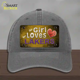 This Girl Loves Her Lakers Novelty License Plate Hat Unconstructed Cotton / Charcoal