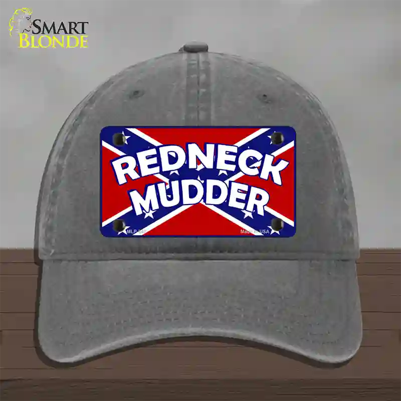 Redneck Mudder Novelty License Plate Hat Unconstructed Cotton / Charcoal