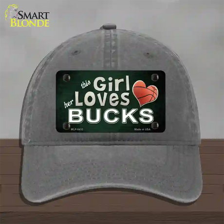 This Girl Loves Her Bucks Novelty License Plate Hat Unconstructed Cotton / Charcoal