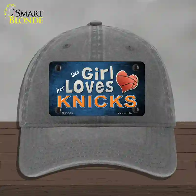 This Girl Loves Her Knicks Novelty License Plate Hat Unconstructed Cotton / Charcoal