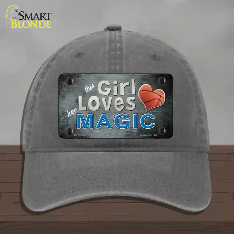 This Girl Loves Her Magic Novelty License Plate Hat Unconstructed Cotton / Charcoal