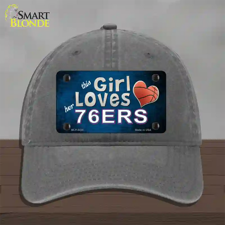 This Girl Loves Her 76ers Novelty License Plate Hat Unconstructed Cotton / Charcoal