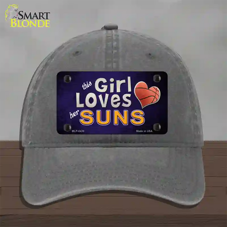 This Girl Loves Her Suns Novelty License Plate Hat Unconstructed Cotton / Charcoal