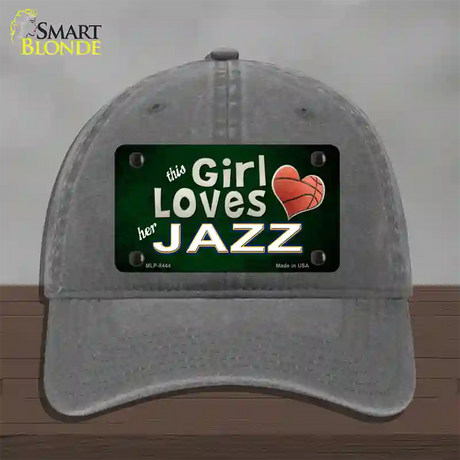 This Girl Loves Her Jazz Novelty License Plate Hat Unconstructed Cotton / Charcoal