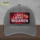 This Girl Loves Her Wizards Novelty License Plate Hat Unconstructed Cotton / Charcoal