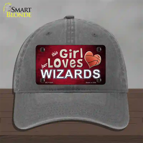 This Girl Loves Her Wizards Novelty License Plate Hat Unconstructed Cotton / Charcoal